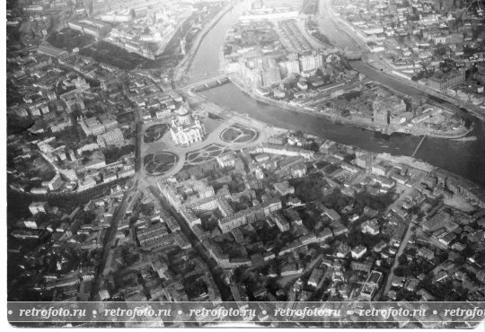Москва, аэрофотосъемка района Пречистенки, 1930-е годы